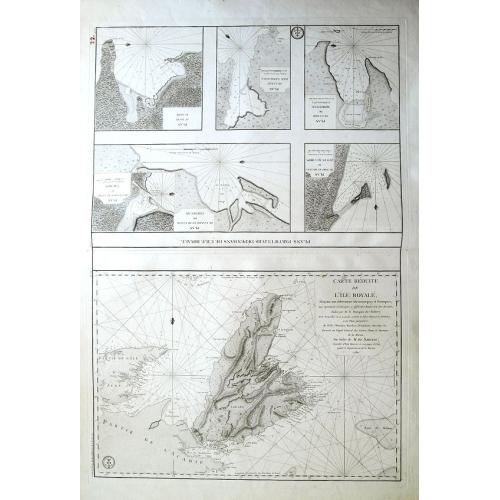 Old map image download for Plans particuliers dependans de l'Île Royale & Carte réduite de l'Île Royale...