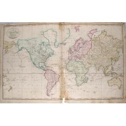 A new and accurate Chart of the World according to Mercator's projections.