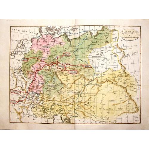 Old map image download for L'Alemagna dopo il Congresso di Vienna, 1815.