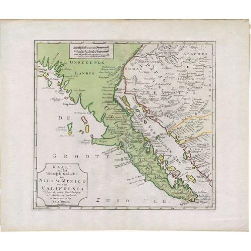 Old map image download for Kaart van het Westelyk gedeelte van Nieuw Mexico en van California