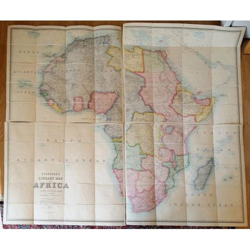 Old map image download for Stanford's Wall Map: Library Map of Africa, in 4 sheets.