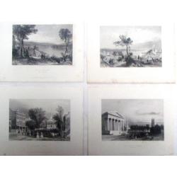 Four Bartlett steel engraving of Northeast City scenes.