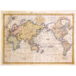 A New and Complete Chart of the World; Displaying the Tracks of Captain Cook and Other Modern Navigators.