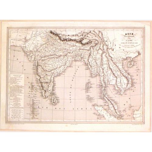 Old map image download for Asie Meridionale Comprenant L'Inde en deca et au Dela du Gange.