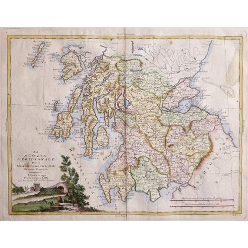 Old map image download for La Scoza Meridionale Divisa Nelle Sue Contee Particolari Di Nuova Projezionev Venezia 1779 Autonio Zatta