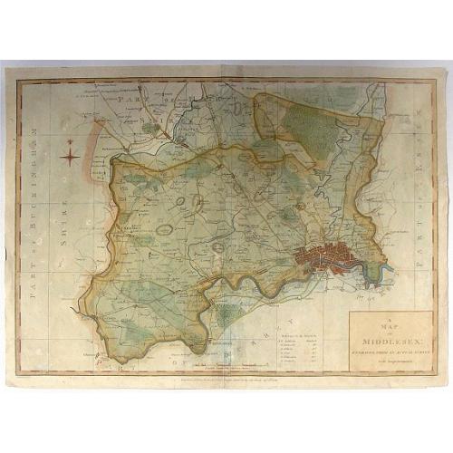 Old map image download for A Map of Middlesex: Engraved from an Actual Survey, with Improvements.