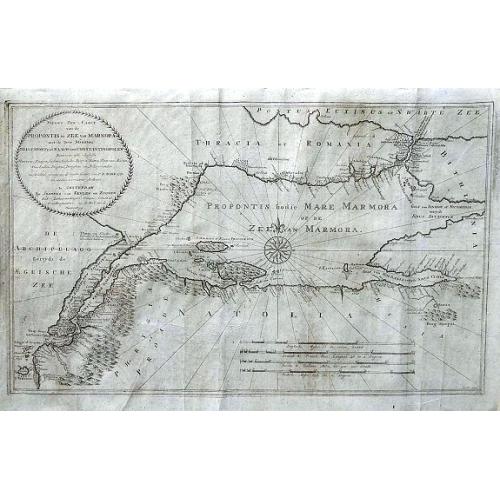 Old map image download for Nieuwe Zee-Caart van de Propontis of Zee van Marmora, met de Twee Straaten Hellespont en t Naauw van Constantinopolen... P.D. Bohn 1770...