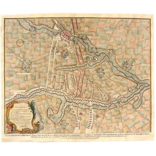 Old map image download for Plan of the Lines of Brabant forced July 18, 1705