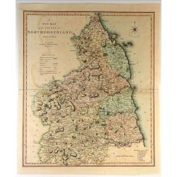 A New Map of the County of Northumberland Divided into Wards.