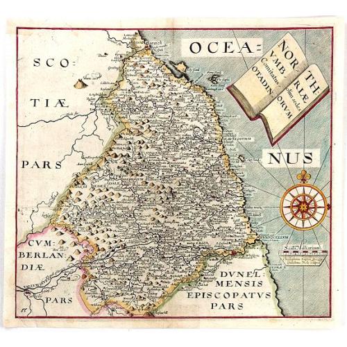 Old map image download for Northumbriae Comitatus, Olim Sedes Otadinorum.