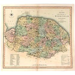 A New Map of the County of Norfolk Divided into Hundreds.