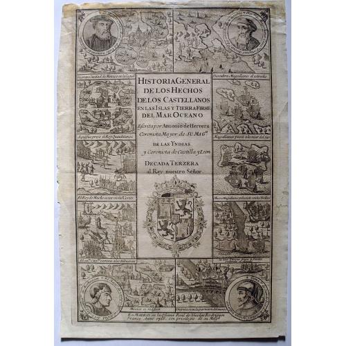 Old map image download for (Title page) Historia General De Los Hechos De Los Castellanos En Las Islas Y Tierra Firma Del Mar Oceano.