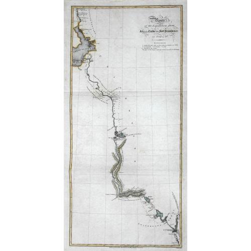 Old map image download for Route of the Expedition from Isle à la Crosse to Fort Providence in 1819 & 20.