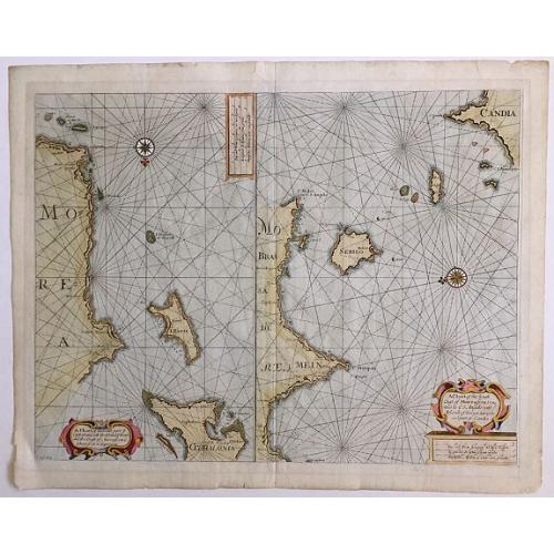 Old map image download for A Chart of the South part of Cephalonia, with the Islands of Zante and the Coast of Morea ... [on sheet with] A Chart of the South Coast of Morea from Venetica to CS. Angelo