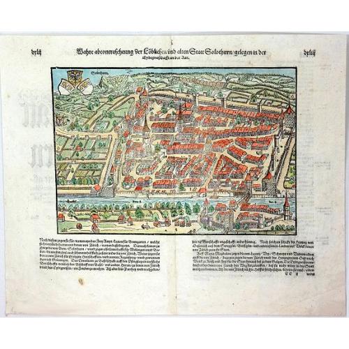 Old map image download for Wahre abcontrasehtung der Loblichen und alten Statt Solothurn / gelegen in der Eydtgnoschaffe an der Uar