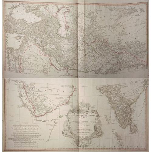 Old map image download for Premiere Partie de la Carte d´Asie Contenant la Turquie, l´Arabie, la Perse, l´Inde en deca du Gange et de la Tartarie.