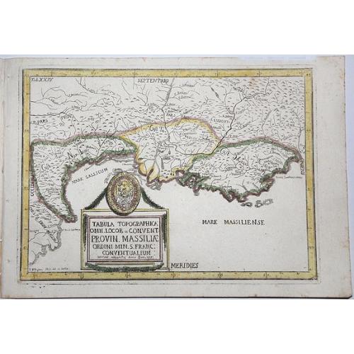 Old map image download for TABULA TOPOGRAPHICA OMN. LOCOR. et CONVENT. PROVIN. MASSILAE ordini Min. S. Franc. Conventualium noviter addjuncte Anno Dom. 1771.