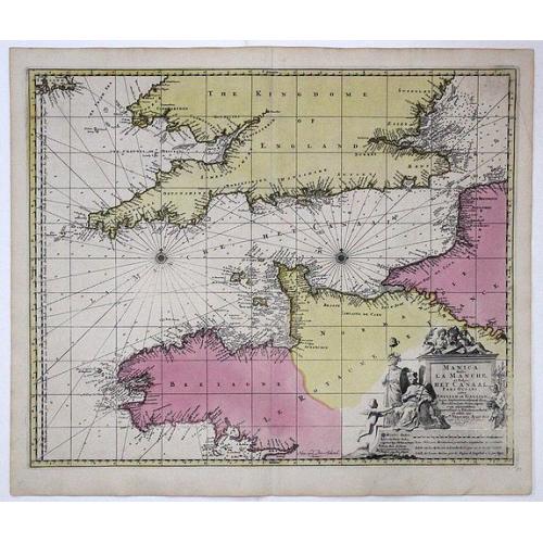 Old map image download for MANICA Gallis LA MANCHE et Belgis HET CANAAL, 1680