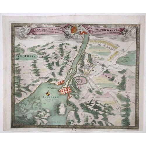 Old map image download for PLAN DER BELAGERUNG VON FRIDRICHSHALL. 1718
