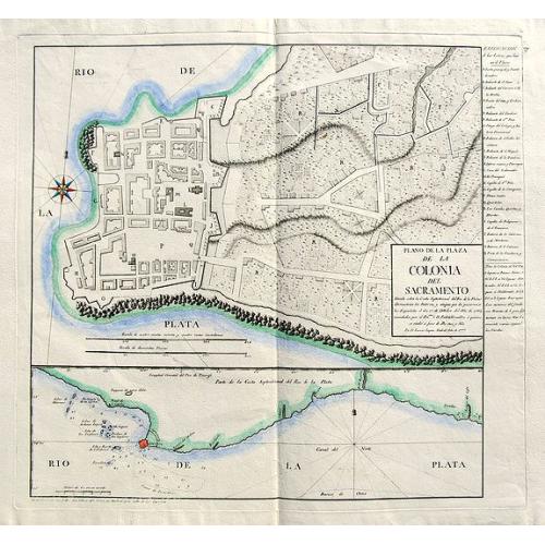 Old map image download for Plano de la Plaza de la Colonia del Sacramento...