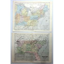 Etats-Unis, Region du Sud & Etats-Unis, Region du Nord (2 Maps).