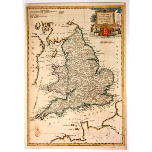 Old map image download for A New and Accurate Map of England.