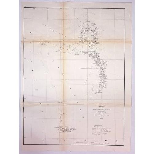 Old map image download for Sketch K Showing the Progress of the Survey in Section No. XI (Upper Sheet) from Tillamook Bay to the Boundary.