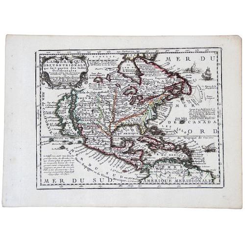 Old map image download for L'AMERIQUE SEPTENTRIONALE qui fait partie des Indes Occidentales, 1719.[California Island]