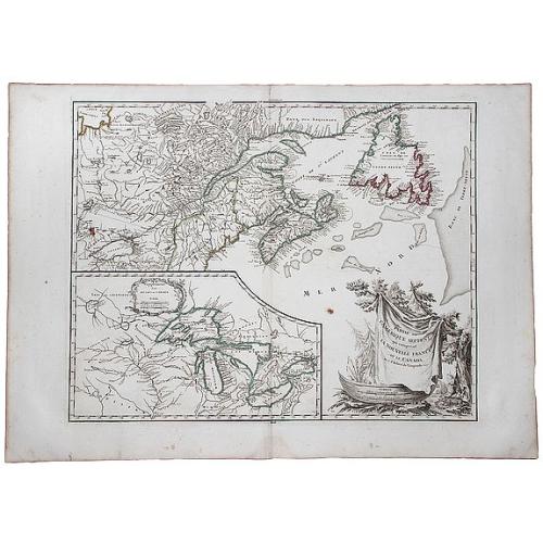 Old map image download for Partie de L'Amerique Septent. Qui comprend La Nouvelle France ou le Canada.