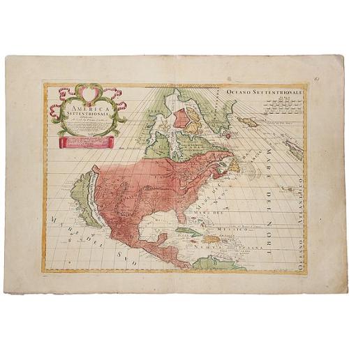 Old map image download for America Settentrionale, 1700.