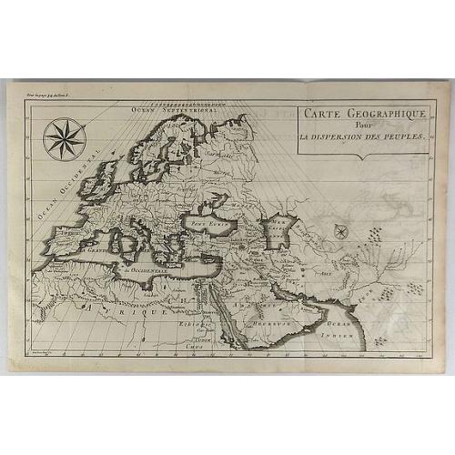 Old map image download for Carte Geographique Pour la Dispersion des Peuples.