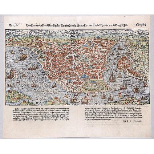 Old map image download for Constantinopel des Griechischen Keijserthumbs Hauptstatt im Lande Thracia am Meere gelegen... 