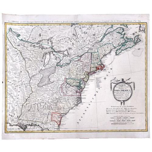 Old map image download for Charte uber die XIII vereinigte Staaten von Nord-America.
