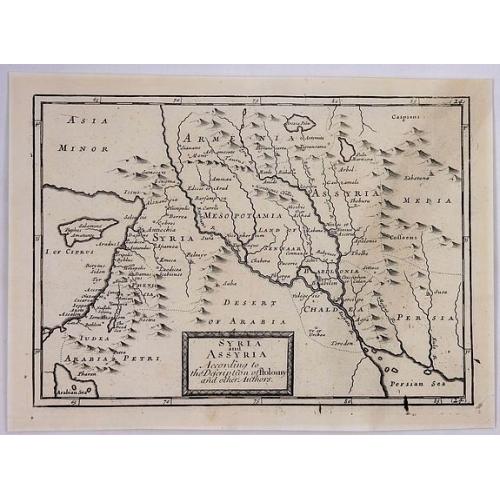 Old map image download for Syria and Assyria According to the Description of Ptolomy and Other Authors.