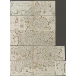 The Travellers Guide being the best Mapp of the Kingdom of England and Principality of Wales. (England & Wales wall map sections).