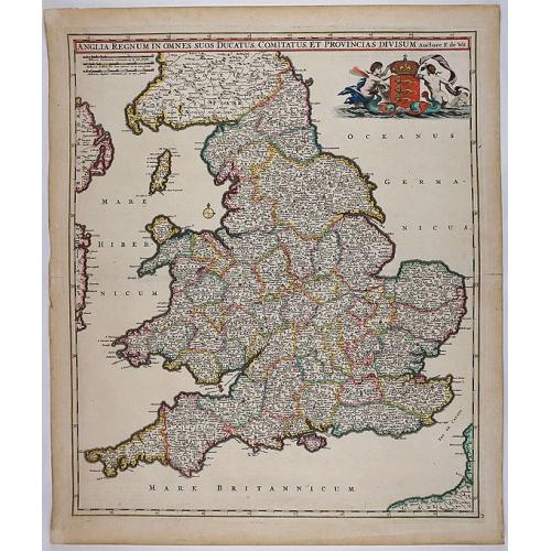 Old map image download for Anglia Regnum In Omnes Suos Ducatus, Comitatus, et Provincias Divisum.