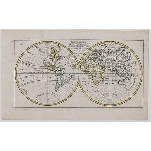 Old map image download for Mappe Monde ou Description Du Globe Terrestre . . .&#8203;