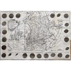 The Geography of the Great Solar Eclipse of July, 14 MDCCXLVIII : Exhibiting an accurate Map of all parts of the Earth in which it will be visible, with the North Pole, according to the latest discoveries.