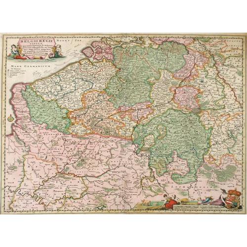 Old map image download for Belgii Regii Tabula, in qua omnes Provincia ab Hispanis ad Annum 1684 possessae, nec nontam a Rege Galliea quam Batavis acquifitae. . .