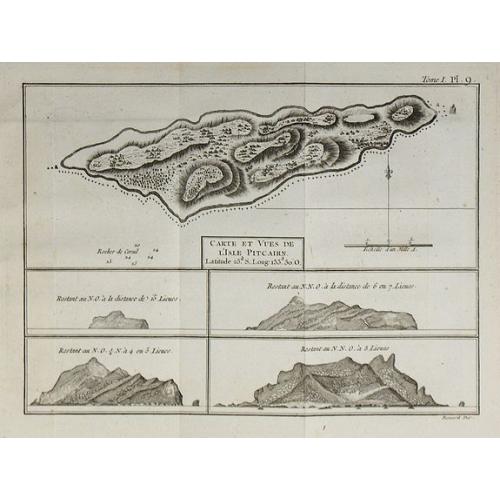 Old map image download for Carte et Vues de l'Isle Pitcairn.