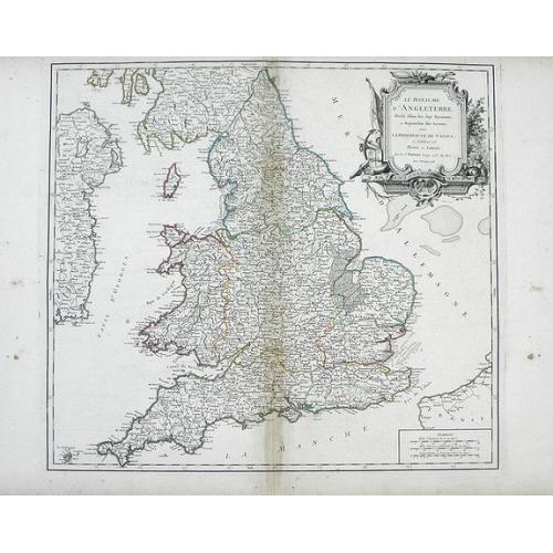 Old map image download for Le Royaume d'Angleterre, divise felon les sept Royaumes, ou Heptarchie des Saxons, avec La Principaute de Galles, et subdivise et Shires ou Comtes