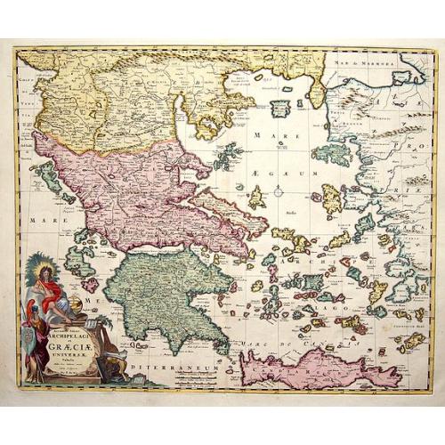 Old map image download for Accurata totius Archipelagi et Graeciae Universae Tabula.