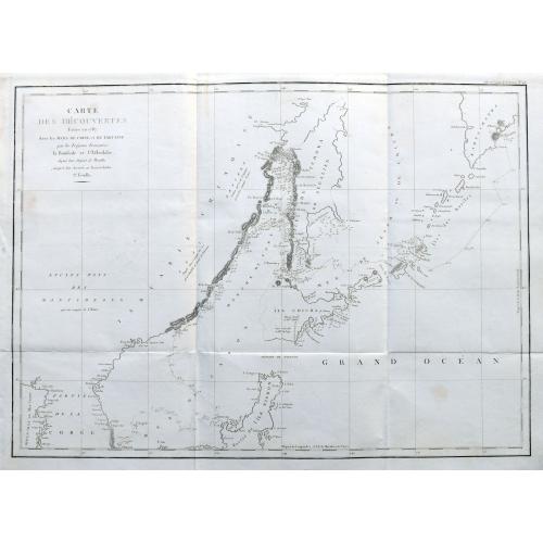 Old map image download for Carte des Découvertes Faites en 1787 dans les Mers de Chine et de Tartarie par les Frégates Françaises la Boußole et l'Astrolabe depuis leur Départ de Manille. . .