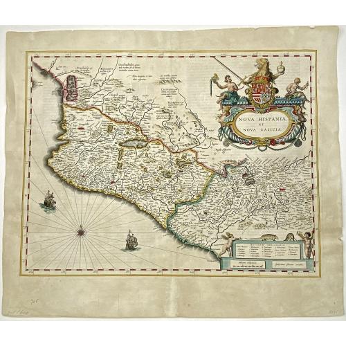 Old map image download for [Lot of 7 maps and gravure] Nova Hispania et Nova Galicia. [with map of Guatamala]